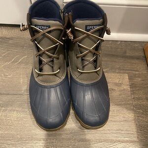 Sperry Blue and Brown Duck Boots